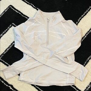 Light Gray Quarter-Zip Cropped Jacket